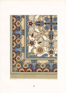 Stilize Çiçekli Çok Renkli Halı Deseni (taş baskı)