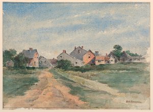Evler ile Peyzaj by Arnold William Brunner