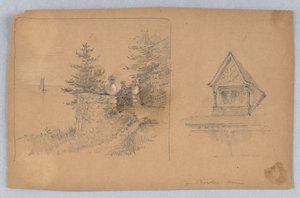 Bay Bowle'un Evinden İki Eskiz by Arnold William Brunner
