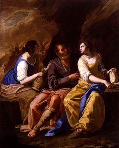 İtalyanca:  Lot e le sue figlie Lut ve Kızları by Artemisia Gentileschi