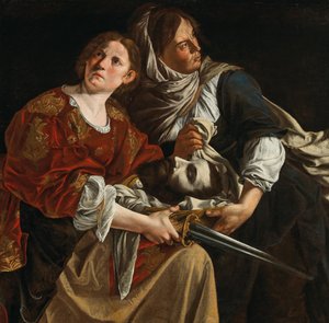 Judith, Holofernes Başkanı ve bir hizmetçi ile. by Artemisia Gentileschi