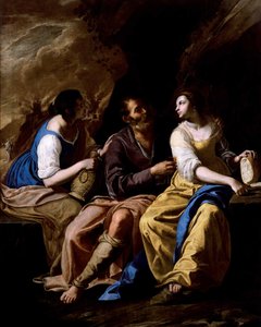 Lut ve Kızları, yaklaşık 1635-1637. by Artemisia Gentileschi