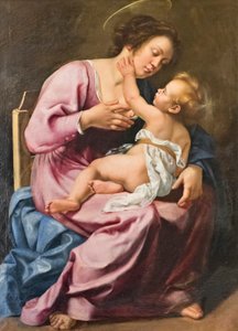 Madonna emziren bebek İsa by Artemisia Gentileschi