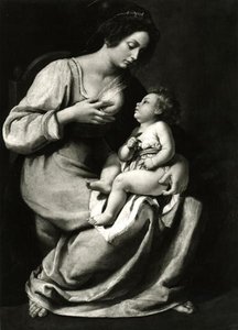 Kiraz Madonna (tuval üzerine yağlı boya) (s/b fotoğraf) by Artemisia Gentileschi