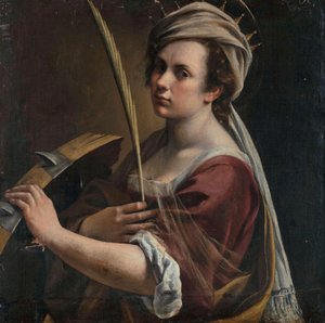 İskenderiyeli Azize Catherine Olarak Otoportre by Artemisia Gentileschi