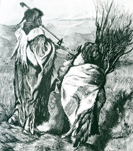 Joseph Swain (1820-1909) 1870 (gravür) tarafından oyulmuş Hiawatha ve Minne-Ha-Ha (s/b fotoğraf) by Arthur Boyd (after) Houghton