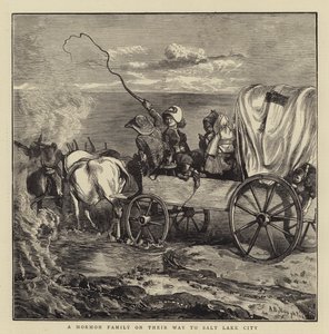 Salt Lake City yolunda bir Mormon Ailesi by Arthur Boyd Houghton