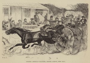 Grafik Amerika, Trotting, Eighth Avenue, New York by Arthur Boyd Houghton