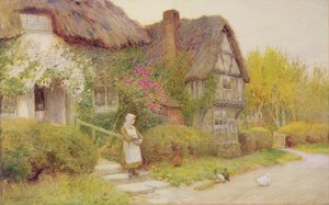 Tavukları beslemek by Arthur Claude Strachan