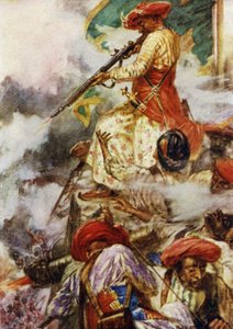 Tipu, ilerleyen düşmanlarına soğukkanlılıkla ateş etti. by Arthur David McCormick