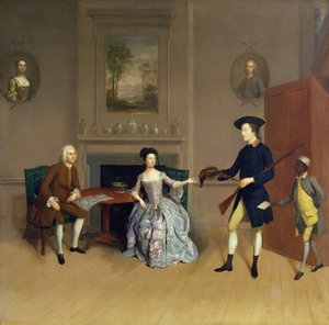 John Orde, eşi Anne ve en büyük oğlu William, Morpeth, Northumberland, c.1754-56