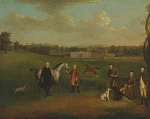Leak Okeover, Rahip John Allen ve Kaptan Chester, Staffordshire Okeover Hall'da by Arthur Devis
