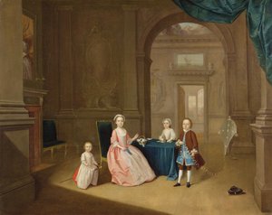 Bir Grup Çocuğun Portresi, c.1743 (tuval üzerine yağlı boya) by Arthur Devis