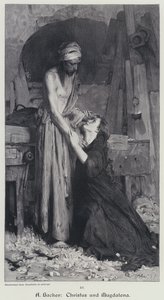 İsa ve Mecdelli (gravür) by Arthur Hacker