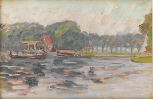 Göl kenarı görünümü, c.1910