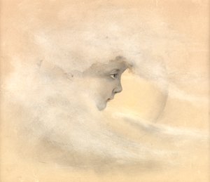 Peter Pan veya Boy in the Moon, c.1910 (kalem, tükenmez kalem ve mürekkep, kağıt üzerinde wc)