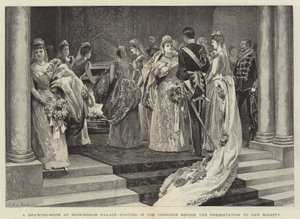 Buckingham Sarayı'nda Majestelerine Sunulmadan Önce Koridorda Bekleyen Bir Misafir Odası by Arthur Hopkins