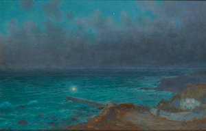 A Safe Haven, Cornwall (gemide petrol) by Arthur Hughes