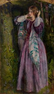 Amy, "Uzun Nişan" için çalışma, 1859 by Arthur Hughes