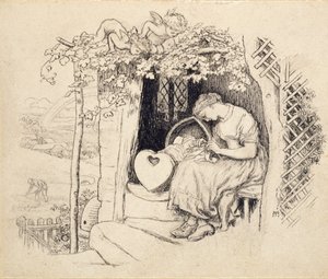Beşikte, 1873 by Arthur Hughes