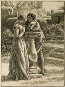 Kadran, 19. yüzyıl (kağıt üzerine kalem ve mürekkep) by Arthur Hughes