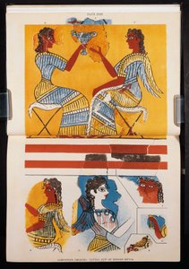 Fresklerin Sir Arthur John Evans tarafından çoğaltılması, Knossos'taki Minos Sarayı, 1921 baskısı