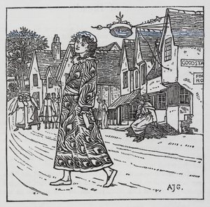 Hans Christian Andersen: Somun üzerinde yürüyen Kız (litho)