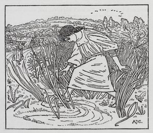 Hans Christian Andersen: Somun üzerinde yürüyen Kız (litho) by Arthur Joseph Gaskin