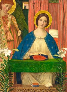 Müjde (ahşap panel üzerinde yükseltilmiş aletli gesso üzerinde altın varaklı tempera) by Arthur Joseph Gaskin