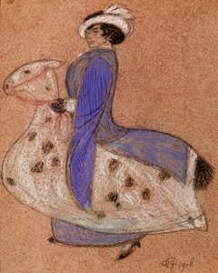 The Pantomime Horse, 1918 (chalk on paper)