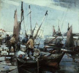 Liman Sahnesi (tuval üzerine yağlı boya) by Arthur MacDonald