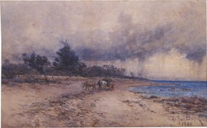 isimsiz (fırtınadan önce deniz yosunu toplamak, Sandringham sahili) by Arthur Merric Boyd