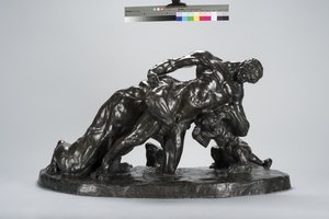 Lioness Cub ile Savaşta Kilitlenen Adam (bronz) by Arthur Putnam