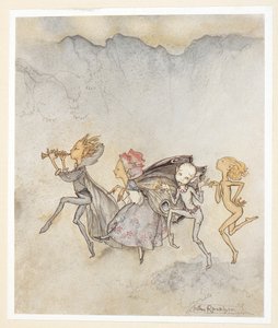 PERDE IV: Sahne I, satır 46 Her biri ayak parmağına takılıp, Paspas ve biçmekle burada olacak. periler. by Arthur Rackham