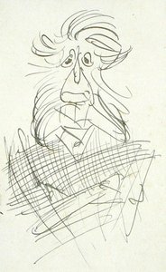 Bir Grotesk Tüylü Kafa (kağıt üzerinde kalem ve mürekkep) by Arthur Rackham