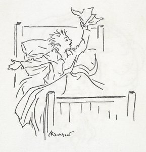 yatakta bir çocuk by Arthur Rackham