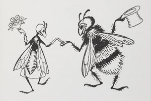 Sinek ve arı evleniyor. by Arthur Rackham