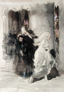 Düğünde (kağıt üzerine sulu boya) by Arthur Rackham