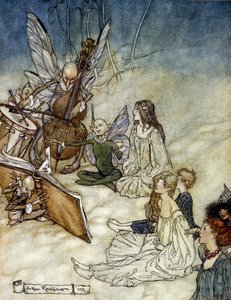 Arthur RACKHAM (1867-1939) tarafından William SHAKESPEARE tarafından yazılan The Dream of a Summer Night için Müzik Çalan Elfler by Arthur Rackham