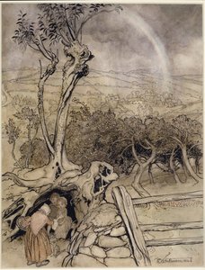Gökkuşağının Tam Olarak Bittiği Yer by Arthur Rackham