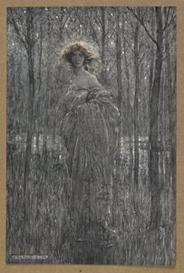 Geceleri siz ateşli oe'lardan ve ışık gözlerinden daha parlak olan Güzel Helena' 'Bir Yaz Gecesi Rüyası'ndan bir sahne. by Arthur Rackham