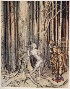 Fitchers Bird, Little Brother & Little Sister'dan ve Grimm Kardeşler tarafından yazılan Diğer Öyküler, pub.1917 by Arthur Rackham