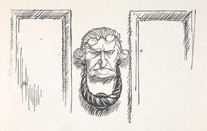 Scrooge yüzü ile ön kapı tokmağı by Arthur Rackham