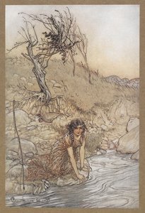 Hermia'. Bir Yaz Gecesi Rüyası'ndan bir sahne. by Arthur Rackham