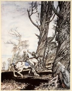 Sir Launcelot, leydileri, hanımları ve beyefendi kadınları üzen şövalye Sir Peris de Forest Savage