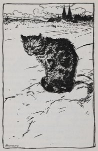 Bremen Mızıkacıları'ndan bir kedi resmi. by Arthur Rackham