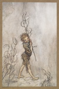 "Tanrım, bu ölümlüler ne aptallar!" disk. Bir Yaz Gecesi Rüyası'ndan bir sahne. by Arthur Rackham