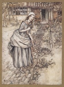 Bakireler buna aylaklık içinde aşk derler. Bir Yaz Gecesi Rüyası'ndan bir sahne. by Arthur Rackham