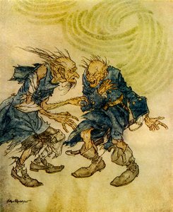 Edgar Allan Poe tarafından bir şişede bulunan el yazması by Arthur Rackham