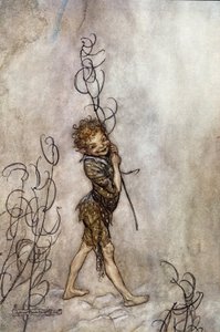 Oyunun disk karakteri. William SHAKESPEARE tarafından Bir Yaz Gecesi Rüyası için İllüstrasyon by Arthur Rackham